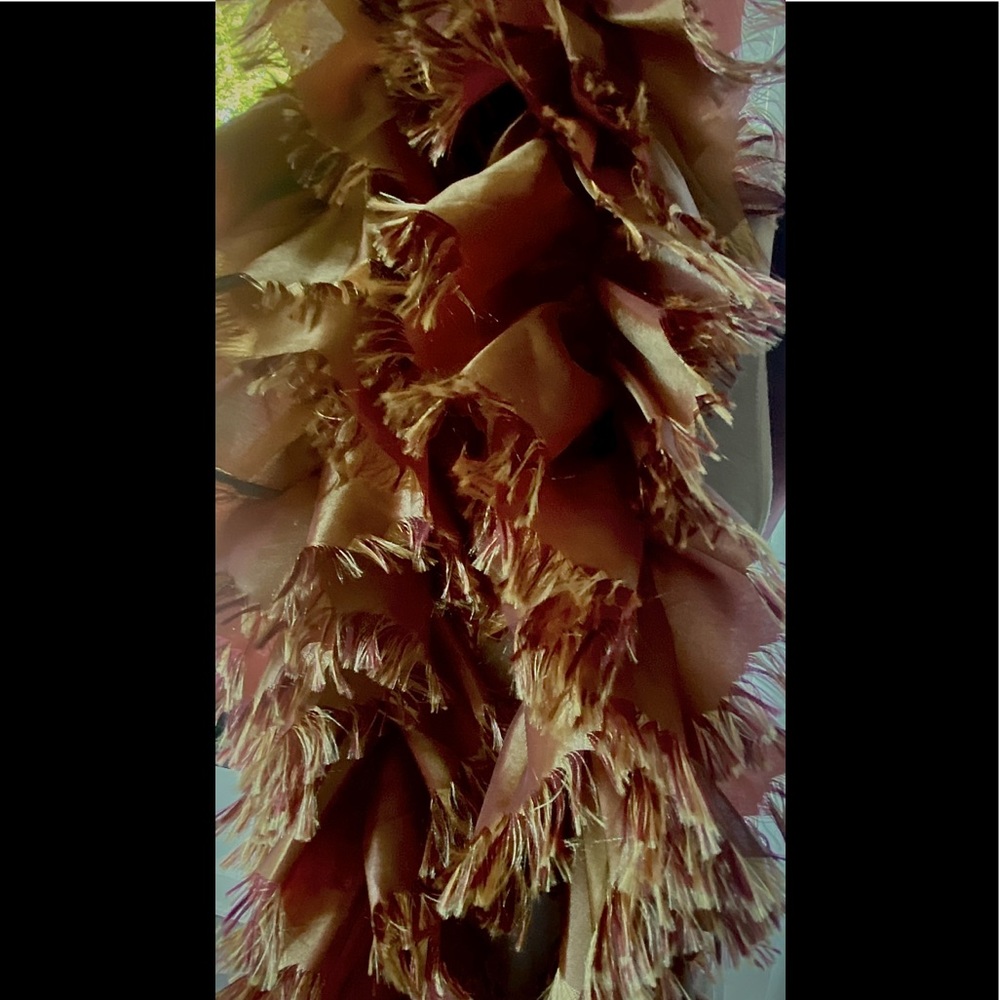 Gold silky feeling boa scarf